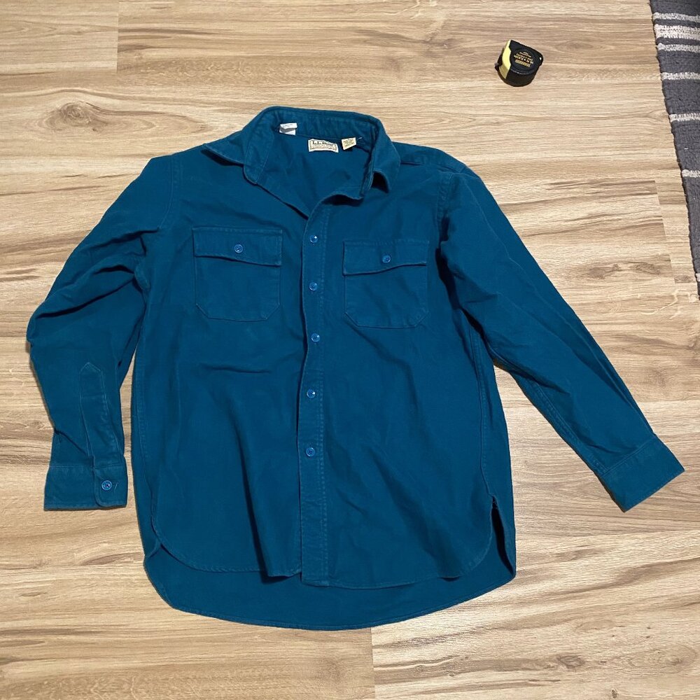 L.L. Bean Teal Button-Down Casual Shirt